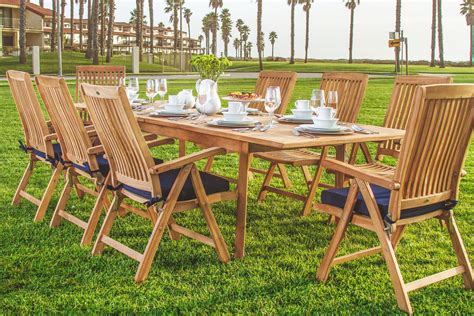 Teak Dining Set8 Seater 9 Pc 94 Rectangle Table And 8 Marley