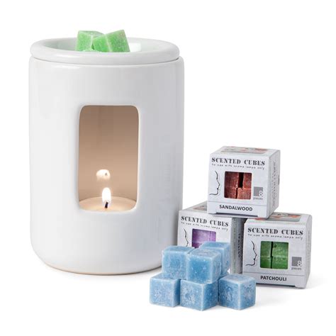 Scented Cubes Ceramic Wax Burner Set Home Fragrance Candles Uncommongoods