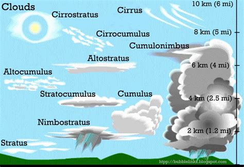 Photo Of The Different Cloud Types For Grade 5 Science