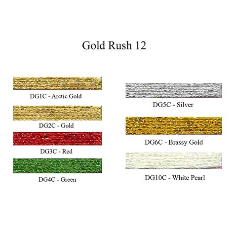 1 Card Gold Rush 12 Soft Washable Metallic Needlework Thread 10 Yards