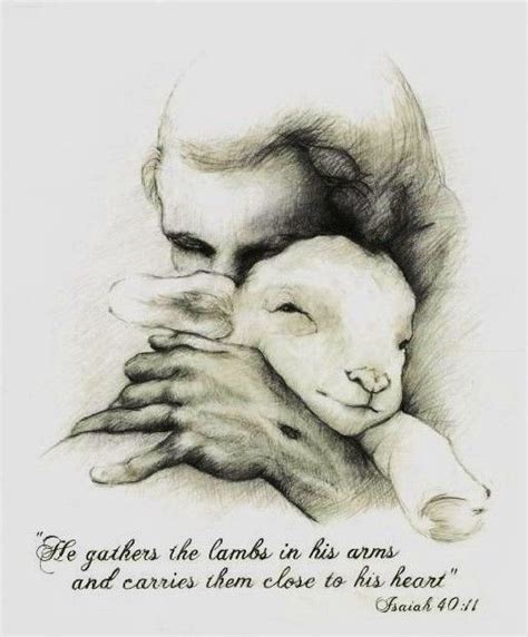 Jesus And The Lamb Reproduction Jesus Drawings Jesus Art Jesus
