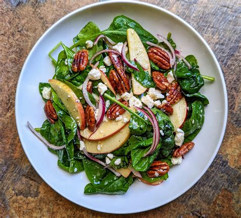 Spinach Apple Pecan Salad Recipe Vegecravings
