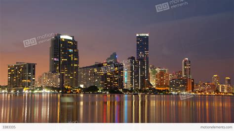 Miami Skyline 4k Stock Video Footage 3383335