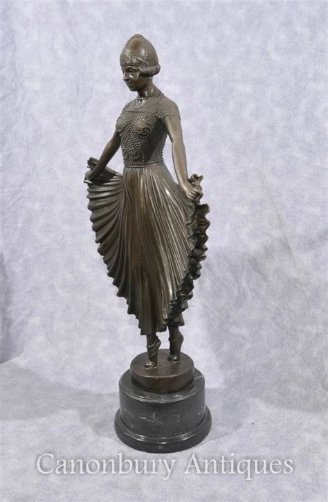 Art Deco Bronze Signed Chiparus Dancer Figurine