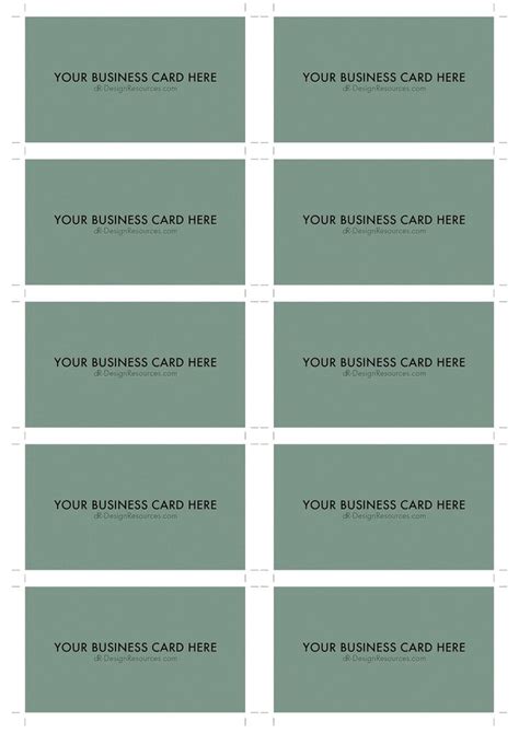 A4 Business Card Template Psd 10 Per Sheet Blank Business Cards
