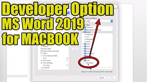 How To Enable Developer Option For Macbook In Ms Word 2019 Youtube
