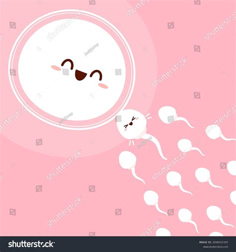 Cute Happy Funny Sperm Cell Ovum Stock Vector Royalty Free 2206521197 Shutterstock