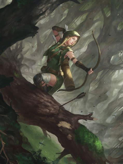 Female Elf Archer Fantasy Art Go Images Web