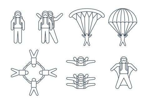 Skydiver Icons 155245 Vector Art At Vecteezy