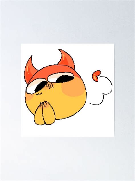 Cute Devil Cursed Emoji Tiktok Meme Face Poster For Sale By