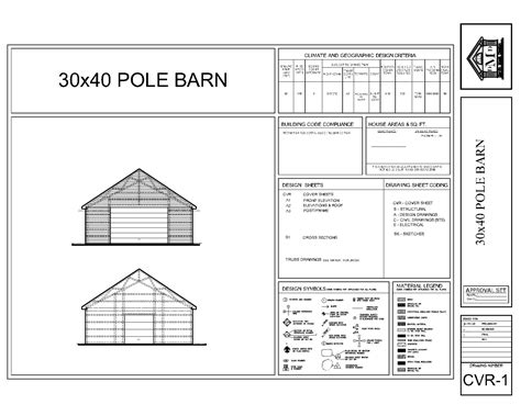 30x40 Pole Barn Plans Architectural Blueprints Vaulted Ceilings For Car