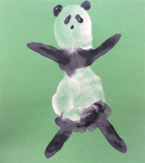 Panda Bear Footprint Art For Toddlers Panda Bear Crafts Panda Craft