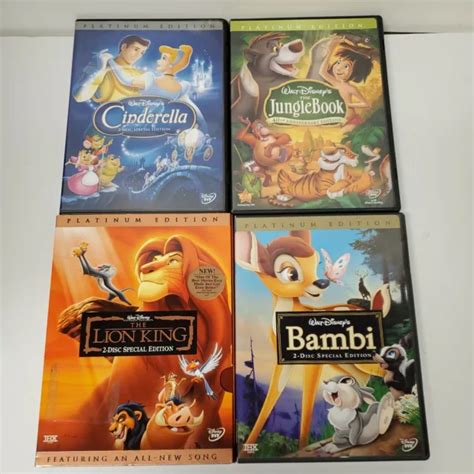 Disney Movie Dvd Lot Of Platinum Editions Bambi Cinderella Lion King Jungle Picclick Uk