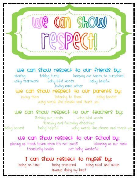 Showing Respect Free Printable Or You Could Make This