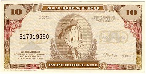 Trova banconote euro facsimile in vendita tra una vasta selezione di italia su ebay. Immagine - Accornero banconote paperino a.jpg | PaperPedia ...