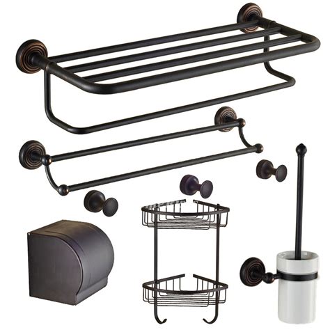 Oil Rubbed Bronze Black Vintage Bathroom Accessories Sets