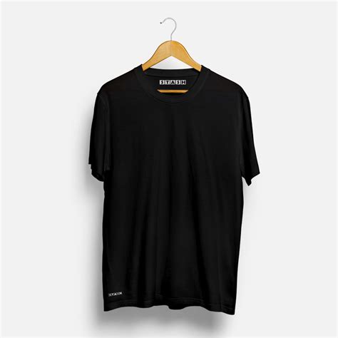 Black Unisex Plain Tshirt Stash