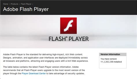 Check your current adobe flash player: TÉLÉCHARGER ADOBE FLASH PLAYER 11.2.0 GRATUITEMENT