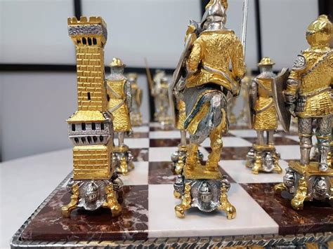 The giuoco piano and evans' gambit. 20th Century Italian Sterling Silver Chess Board and Chess ...