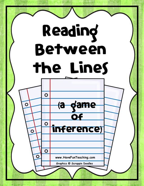Reading Between The Lines Inference Activity Have Fun Teaching