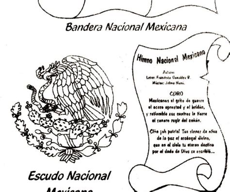 Coro mexicanos, al grito de guerra el acero aprestad y el bridón, y retiemble en sus centros la tierra al sonoro rugir del cañón. Mexican Flag, coat of arms and national anthem | Coloring ...
