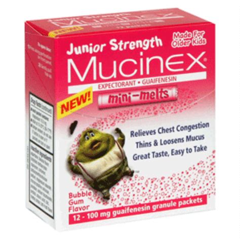 Buy Mucinex Mini Melts 100mg Guaifenesin Granule Packets 12 Oz Bubble Gum Flavor Mucinex