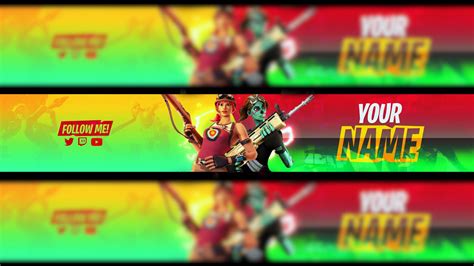 Fortnite YouTube Banner Template Free Images Behance