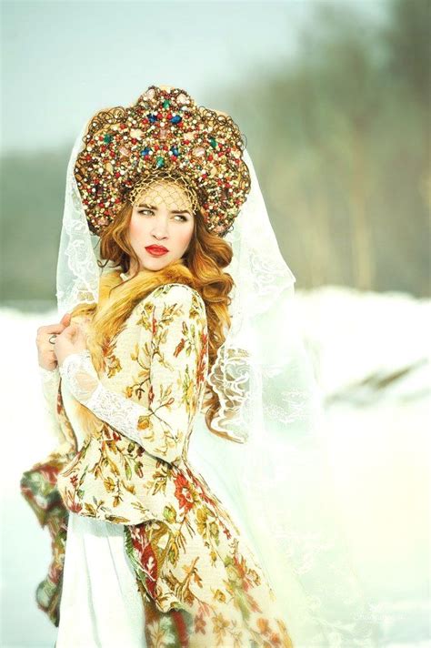 Russian Traditional Bride Outfit By Lara Solodova And Kokoshnik Von