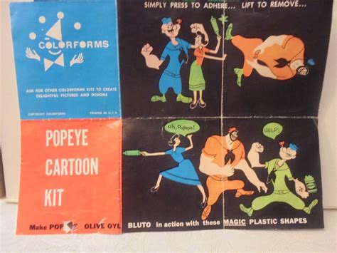 Rare Complete 1957 Popeye Cartoon Kit In Original Box Colorforms 116