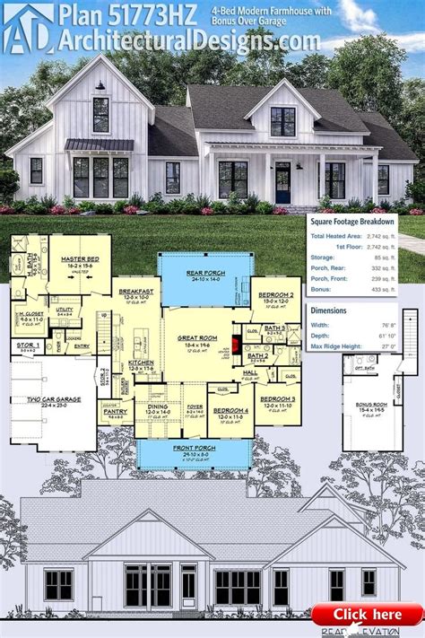 Architectural Designs Modern Farmhouse Plan Perfect 51773hz Gives You