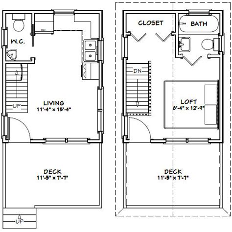 12x16 Tiny House 12x16h3 364 Sq Ft Excellent Floor Plans