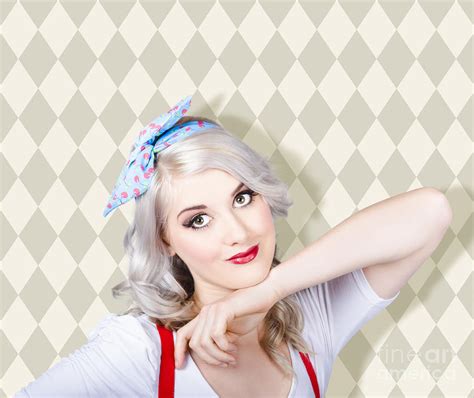 Sexy Retro Blond Hair Pinup Girl Classic Make Up Photograph By Jorgo