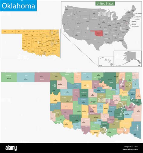 Politische Landkarte Von Oklahoma Fotos Und Bildmaterial In Hoher