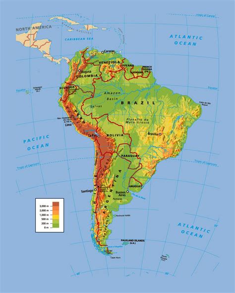 Mapa Político Y Físico De América Del Sur América Del Sur Mapas Del