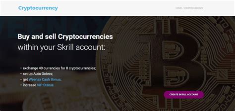 Note that neteller has more deposit options compared to skrill, but we have just highlighted those methods that compare to skrill for better and clearer comparison. Skrill Cryptocurrency | Weenax