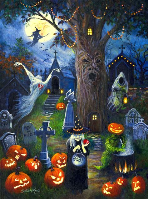 Halloween Night Art Print Halloween Decoration Halloween Etsy In 2021
