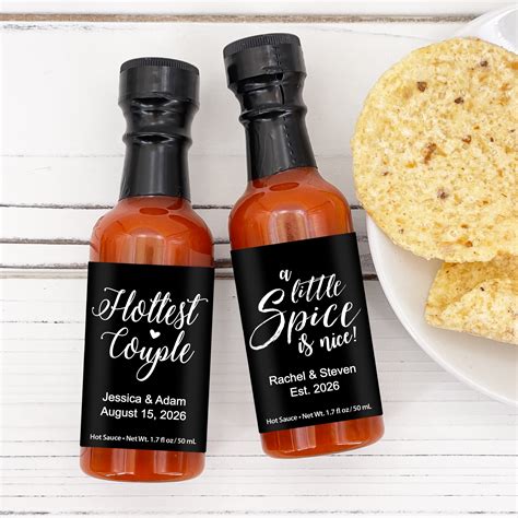Catchy Sayings Personalized Hot Sauce Wedding Favors Famous Favors