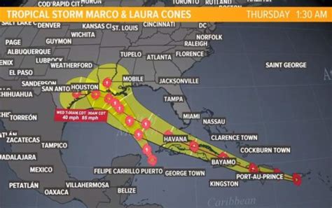 Tropical Storm Marco Shifts East Both Marco And Laura Threaten