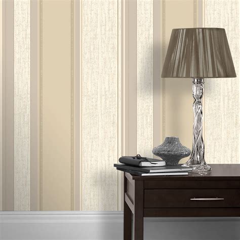 Vymura Synergy Soft Gold Cream Glitter Wallpaper Stripe Floral