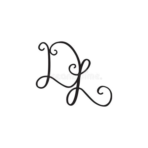 Handwritten Monogram Dl Icon Stock Vector Illustration Of Linear