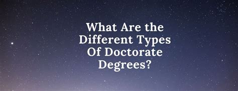 What Are The Different Types Of Doctorate Degrees
