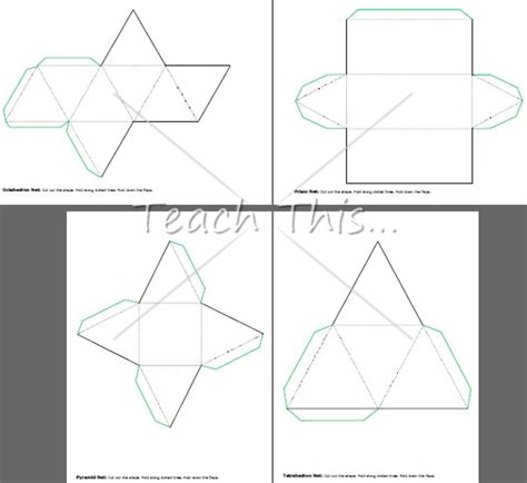 7 Best Images Of Printable 3d Nets 3d Shape Nets 3d Nets Printable