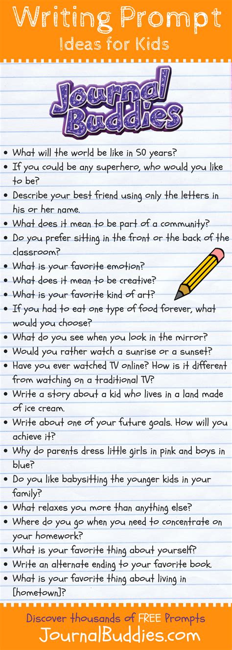 Creative Writing Prompts For Kids Writing Prompts For Kids Writing