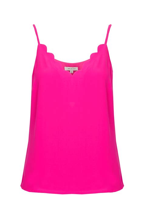 Hot Pink Scalloped Camisole Moda Faldas Moda Faldas