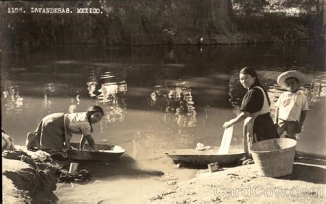 Women Washing Clothes In River Lavanderas Mexico