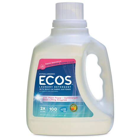 Our stain + odor laundry detergent formulas contain enzymes to fight stubborn stains. ECOS 100 oz. Geranium with Enzymes Liquid Laundry Detergent-963004 - The Home Depot