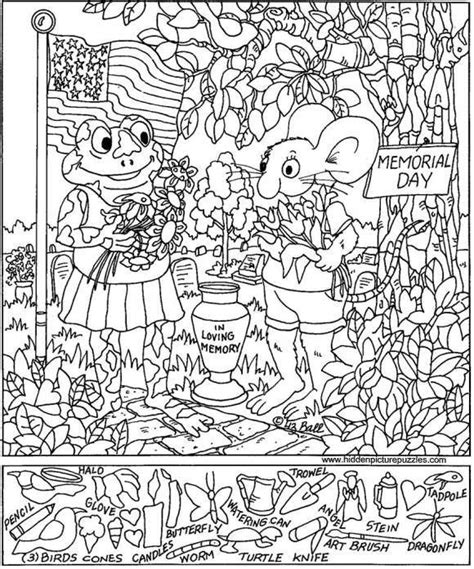 Parents, teachers, churches and recognized nonprofit organizations may print or copy multiple hidden pictures pages for use at home or in the classroom. Memorial Day | Hidden pictures, Memorial day coloring pages, Hidden picture puzzles