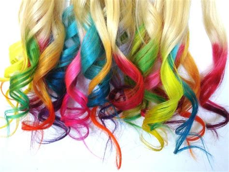 Rainbow Dip Dyed Extensions Rainbow Hair Extensions Dipped Hair Rainbow Hair