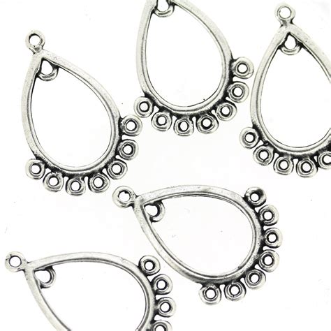 Antique Silver Chandelier Earring Component