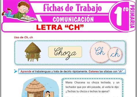 Letra “ch” Para Primero De Primaria Fichas De Trabajo